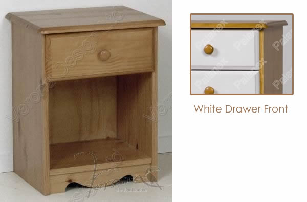 Verona Bedside Chest 1 Drawer | White